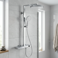 Kit de robinetterie de douche chromé haut de gamme, distributeur d'eau 3 voies, pulvérisateur supérieur haute pression, mitigeur de salle de bain à main