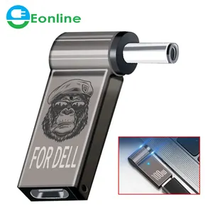 EONLINE Gratis 3D LOGO Monkey PD 100W Laptop adaptor pengisi daya 5A 20V konektor wanita tipe-c ke DC konverter Jack Male untuk Le