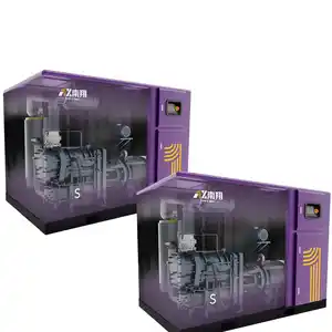 Compressor de ar elétrico grande 75kw 100hp, preço de fábrica, compressor de ar de parafuso de dois estágios para máquinas industriais