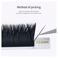GLAMLASH Extensions de cils 2D en forme de V Volume individuel préfabriqué Cils 2D de type V avec pointes plates fendues Cils 2D de type V