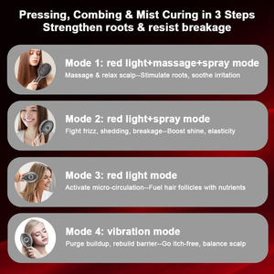 Applicatore di Olio per Cuoio Capelluto Senza Fili, Pettine Spray Massaggiante, Spazzola per Crescita dei Capelli, Massaggiatore per Testa con Vibrazione - Product Image 3