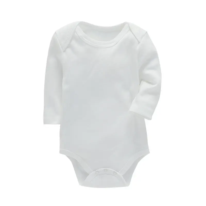 Michley grosir 100% baju bayi Solid katun baru lahir lengan panjang anak laki-laki Jumpsuit pakaian bayi