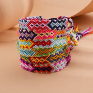 DIY Cheap Adjustable Nepal Friendship 100% Handmade Cotton Woven Women Bracelets