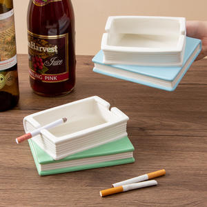 Cenicero de cerámica personalizado cuadrado verde y azul para uso doméstico o como regalo DD1701 - Product Image 1