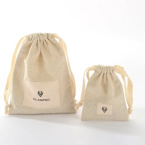 Glampkg Cotton Jewelry Pouch Drawstring Bag Custom Logo Gift Bag <b>Ring</b> Earring Necklace Jewelry Packaging Bags - Product Image 3