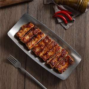 Stainless Steel Boat Shaped Plate 304 Food Grade Serving Dish For Sushi Barbecue Dessert Hot Pot Beef Japanese Korean Cuisine - Product Image 2