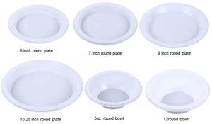 Assiettes jetables en PP rondes et rectangulaires en plastique 6''/7''/8''/9''/10.25'' Fabrication OEM <span class=keywords><strong>Prix</strong></span> bas Assiette blanche moderne Support - Product Image 6