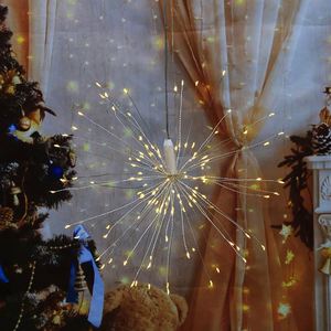 ไฟประดับรูปดาวระยิบระยับแบบลวดทองแดง LED 8 ฟังก์ชั่น ใช้แบตเตอรี่ มาตรฐาน IP44 แสงสีขาวอบอุ่น ปรับความสว่างได้ เหมาะสำหรับตกแต่งคริสต์มาส - Product Image 1