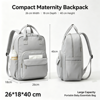 Sac à langer OEM grand format pour week-end, sac à dos de voyage imperméable en tissu Oxford avec fermeture éclair, sac à dos à couches pour bébé pour femmes