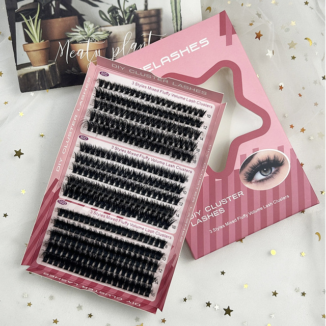 Wholesale Luxury Box DIY Lash Clusters Kit 60D 80D 100D Handmade Synthetic Wispy Natural False Eyelashes Set Mixed Lengths