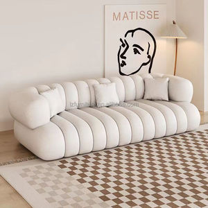 Cloud Texture Inspired Cream-Style Sectional <b>Sofa</b> Set for <b>Small</b> Apartment Hotel Villa Featuring Fabric Sponge - Product Image 6