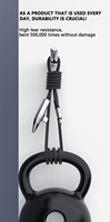 Câble de charge intelligent Type-C 240W PD à charge rapide avec indicateur numérique LED et puce E-Marker intégrée pour ordinateur et écouteurs