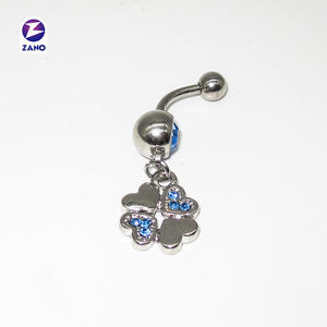 Anneau de nombril classique en forme de cœur pour femme, zircon, cadeau de mariage, bijoux de corps en acier inoxydable plaqué or - Product Image 3