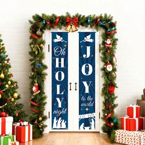 Couplet de Noël 1,80 m (6 pi) en tissu polyester, lot de 2 pièces, pour décoration de porte et de maison, articles de fêtes - Product Image 1