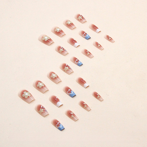 Ongles <span class=keywords><strong>press</strong></span>és de haute qualité à bout français, en ABS, extra courts, transparents, design ovale, amande, papillon, application sur les doigts - Product Image 3