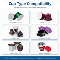 Mesin Pengisi dan Penyegel Cup Piston Tekanan 4 Kepala dengan Hopper Pengaduk untuk Pasta Kental, Saus Cabai, Yogurt, dan Selai