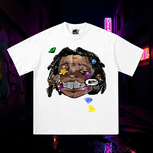 Camiseta Gráfica de Rapper Gems & Grillz, Estilo Urbano, Oversize, de Algodón, Cuello Redondo, Manga Corta, Estampada, para Hombre, Estilo Y2K - Product Image 2
