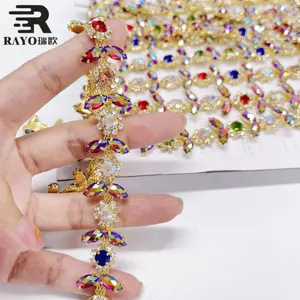 2023 New Arrival US Hot Sale Sapphire Red Color BlingBling Rhinestones Trimming Use for Dress