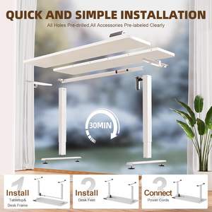 <span class=keywords><strong>Escritorio</strong></span> Ergonómico Eléctrico de Altura Ajustable de 55 Pulgadas con Memoria Preestablecida, Superficie de Madera Sintética Blanca - Product Image 5