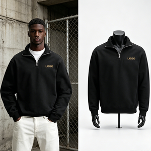<span class=keywords><strong>Felpe</strong></span> con <span class=keywords><strong>Zip</strong></span> a un Quarto Personalizzate con Logo Ricamato, in Cotone Pesante, Pullover Streetwear Oversize, Vestibilità Ampia, Felpa con <span class=keywords><strong>Mezza</strong></span> <span class=keywords><strong>Zip</strong></span> - Product Image 2