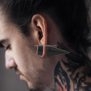 Evorte Joyería Corporal para Niños: Túneles y Plugs de Acrílico Negro con Puntas Cónicas de 6-25mm para Expansión de Oreja, Calibradores de Oreja, Piercings Cónicos - Product Image 2