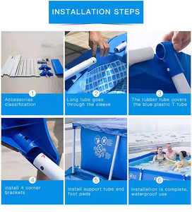 Tùy Chỉnh Lớn Hình Chữ Nhật Trên Mặt Đất Hồ Bơi Cho Người Lớn Ngoài Trời Sân Sau Vườn Thép Khung Hồ Bơi Hồ Bơi - Product Image 5