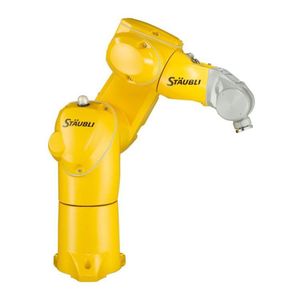 Robot articulé Stubli pour l'automatisation industrielle, modèle jaune - Product Image 1