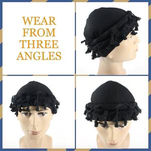 Vintage Twist Unisex Turban Kepala bungkus dengan Satin lapisan poliester/bahan katun empat musim gaya Eropa Amerika syal dasi - Product Image 3