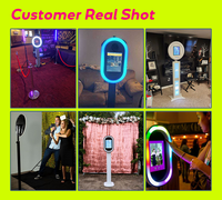 Photomaton ovale PT pour DSLR et iPad avec imprimante, 15,6 pouces et 10,2 pouces, photomaton professionnel de luxe pour iPad, support facile à assembler