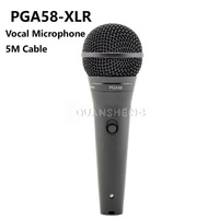 Microphone vocal filaire unidirectionnel en métal haut de gamme PGA58 avec clarté vocale nette, microphone dynamique pour diffusion en direct et scène