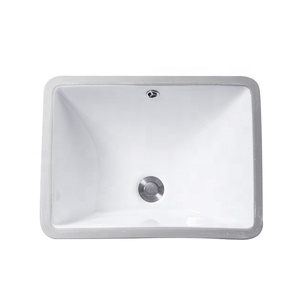 Lavabo Moderno Rettangolare Bianco da Bagno, Design Sottopiano OEM/ODM - Product Image 3