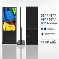 Pantalla de Señalización Digital Antideslumbrante de 55 Pulgadas con Logotipo Personalizado OEM ODM 2K 4K IPS LCD, 300-700 Nits, Ultra Delgada, con Soporte de Pie para Publicidad
