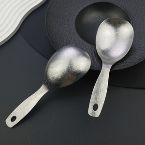 ที่ตักข้าวไทเทเนียมแท้ หัวใหญ่ น้ำหนักเบา อุปกรณ์ทำอาหารกลางแจ้ง พร้อมรูแขวนสำหรับหม้อหุงข้าว - Product Image 1