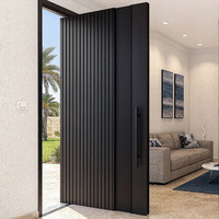 Porte d'entrée principale en aluminium métallique de style américain moderne OUNA, porte extérieure pour maison, villa
