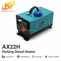 Kit de chauffage diesel horizontal portable OkyRie AX22H avec accessoires complets, consommation de carburant de 0,12 à 0,24 L/h pour camion, camping-car, tente