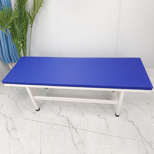 Table de massage avec cadre en acier et rembourrage en éponge, pour hôpital, clinique, institut de beauté, spa, couleur bleue - Product Image 1