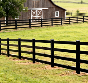Cerca para Caballos de 3 Rieles Fácil de Montar, de PVC Vinilo Ecológico con Modelado 3D para Rancho o Corral, 4.5 pies de Altura, Blanca - Product Image 1