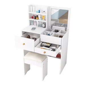 Coiffeuse en bois style nordique simple pour femmes, table de <span class=keywords><strong>maquillage</strong></span> moderne personnalisable avec miroir amovible, mobilier pour chambre et hôtel - Product Image 4