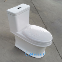 WC chinois de luxe blanc pour hôtel, design moderne monobloc en céramique avec double chasse et évacuation en S