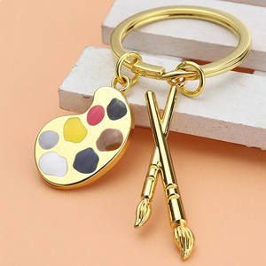 Nueva paleta de moda llavero herramientas de pintura cepillo llavero coche llavero mujer niño arte curso pintor regalo llavero joyería - Product Image 5