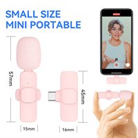 Micro-Cravate Sans Fil Professionnel Rose-Rouge K9 avec Son Clair de Haute Qualité pour Enregistrements Vidéo et Clips Podcast