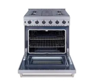 30 Inch Stainless Steel Oven 4 Burner Gas Stove With Grill