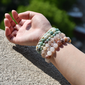 Bracciale Elastico con Perline in Pietra Naturale, Vendita Calda per il Commercio Estero, Tormalina in Polvere 4mm-10mm, Cristallo per Uomo e Donna - Product Image 4