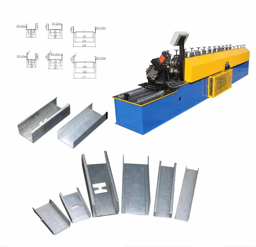 Light Steel Keel Drywall CU Profiles Máquina formadora de rollos CU Shape Roll Forming Machine