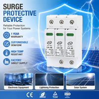Parafoudre industriel 3P T2 800V CC 40kA CE pour système solaire photovoltaïque, protection contre les surtensions sur rail DIN