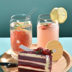 Tasse à café moderne en verre borosilicate transparent avec couvercle en bambou et paille 350ml/550ml, résistante à la chaleur et écologique - Product Image 4