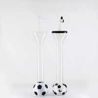 Gobelet de jardin en plastique à long col Darquiri avec couvercle et paille, personnalisé pour le football