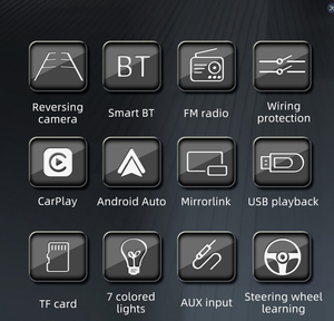 מערכת מולטימדיה לרכב מסך מגע כפול DIN עם נגן MP5, CarPlay אלחוטי, Android Auto ובלוטות' - Product Image 3