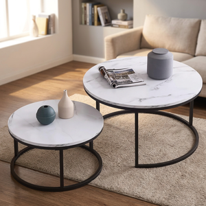 Table Basse Extensible de Luxe en Marbre, Convertible, Minimaliste, Moderne, Durable, Facile à Nettoyer, Portable pour Salon et Maison - Offre Spéciale - Product Image 3