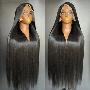 Peluca de Cabello <span class=keywords><strong>Humano</strong></span> Brasileño Virgen 13x6 HD Swiss con Encaje Frontal Transparente, Liso Extremo, para Mujeres Negras - Product Image 2